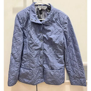 Vintage carlisle snakeskin pattern skin silk blue jacket, size 8